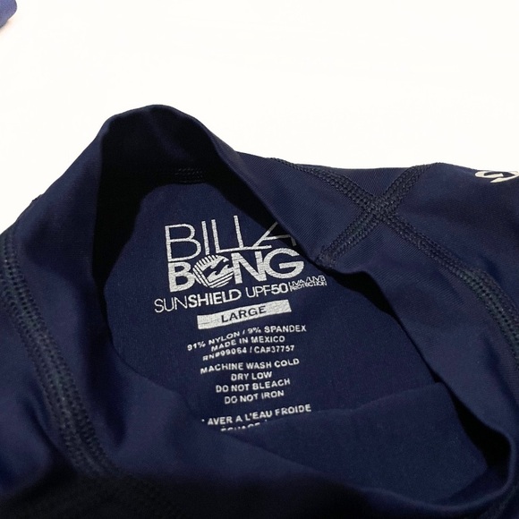 Billabong Sunshield UPF50 Rash Guard - Navy, Size Large Navy Blue - Picture 5 of 7
